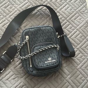 New Michael kors cross body.  Blue with silver